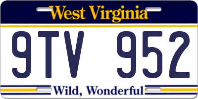 WV license plate 9TV952