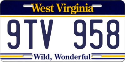 WV license plate 9TV958