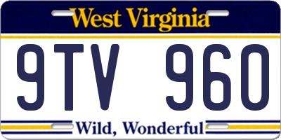WV license plate 9TV960