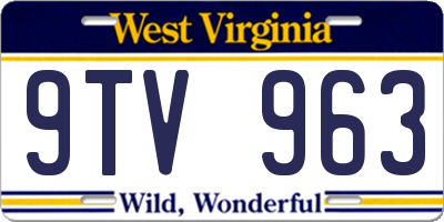 WV license plate 9TV963