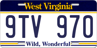 WV license plate 9TV970