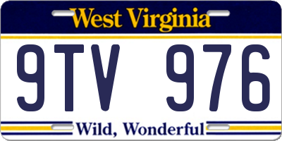 WV license plate 9TV976