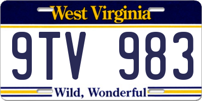 WV license plate 9TV983