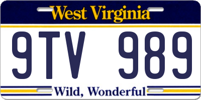 WV license plate 9TV989