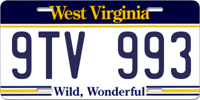 WV license plate 9TV993