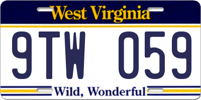 WV license plate 9TW059