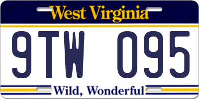 WV license plate 9TW095
