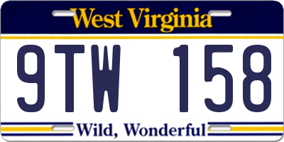 WV license plate 9TW158
