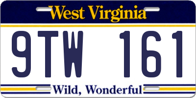 WV license plate 9TW161