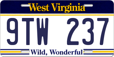 WV license plate 9TW237