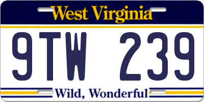 WV license plate 9TW239