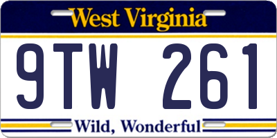 WV license plate 9TW261