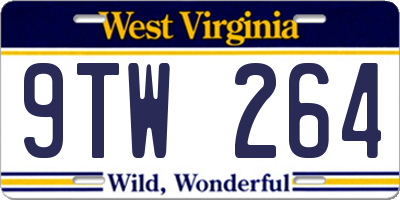 WV license plate 9TW264