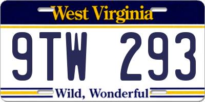 WV license plate 9TW293