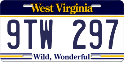 WV license plate 9TW297