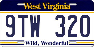 WV license plate 9TW320