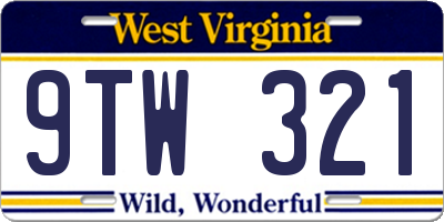 WV license plate 9TW321