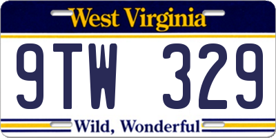 WV license plate 9TW329