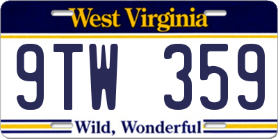 WV license plate 9TW359