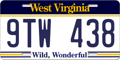 WV license plate 9TW438