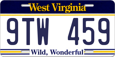 WV license plate 9TW459
