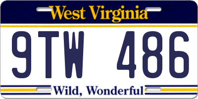 WV license plate 9TW486