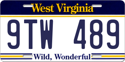 WV license plate 9TW489