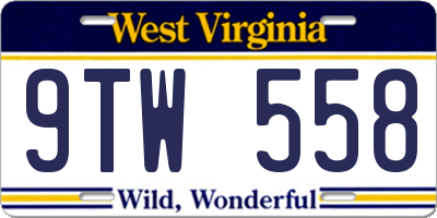 WV license plate 9TW558