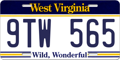WV license plate 9TW565