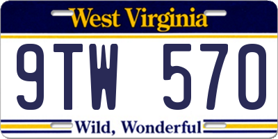 WV license plate 9TW570