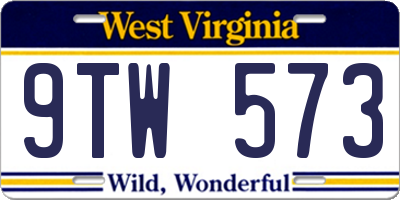 WV license plate 9TW573