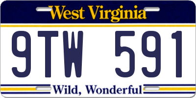 WV license plate 9TW591