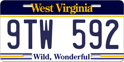 WV license plate 9TW592