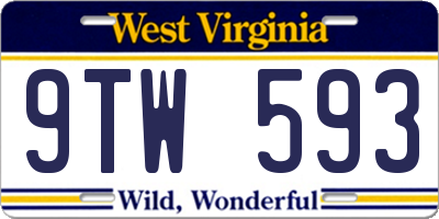 WV license plate 9TW593