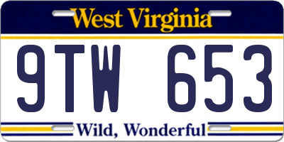 WV license plate 9TW653