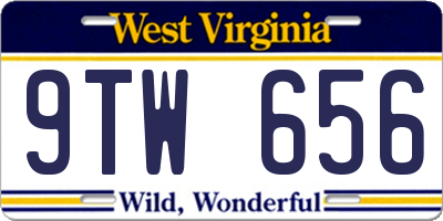 WV license plate 9TW656