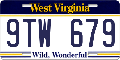 WV license plate 9TW679