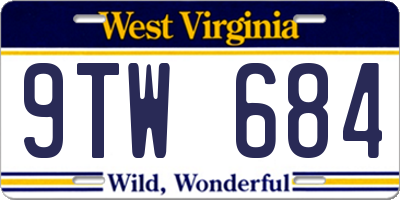 WV license plate 9TW684