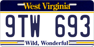 WV license plate 9TW693