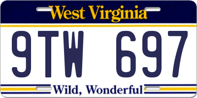 WV license plate 9TW697