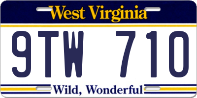 WV license plate 9TW710