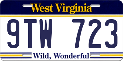 WV license plate 9TW723