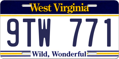 WV license plate 9TW771