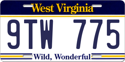 WV license plate 9TW775