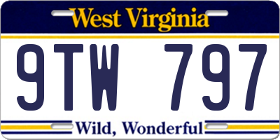 WV license plate 9TW797