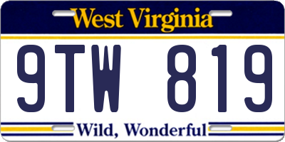 WV license plate 9TW819