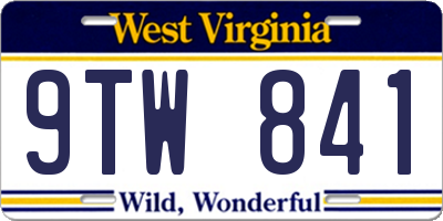 WV license plate 9TW841