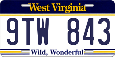 WV license plate 9TW843