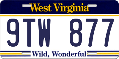 WV license plate 9TW877