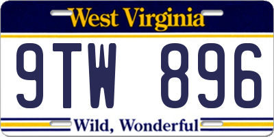 WV license plate 9TW896